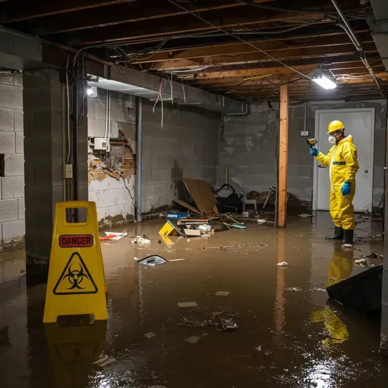 Flooded Basement Electrical Hazard in Bedford Heights, OH Property